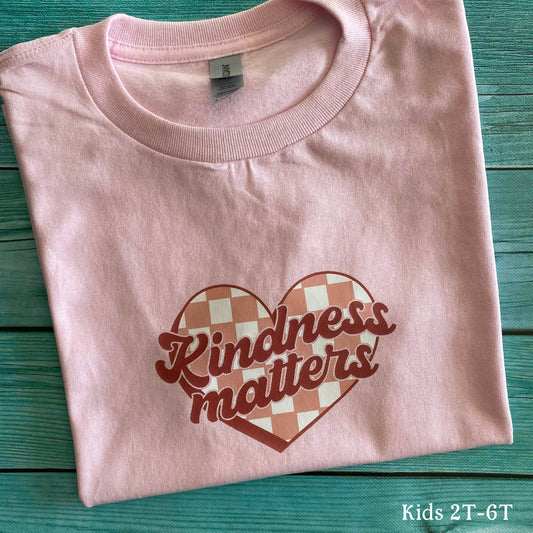 Kindness Matters Youth Checkered Heart Tees