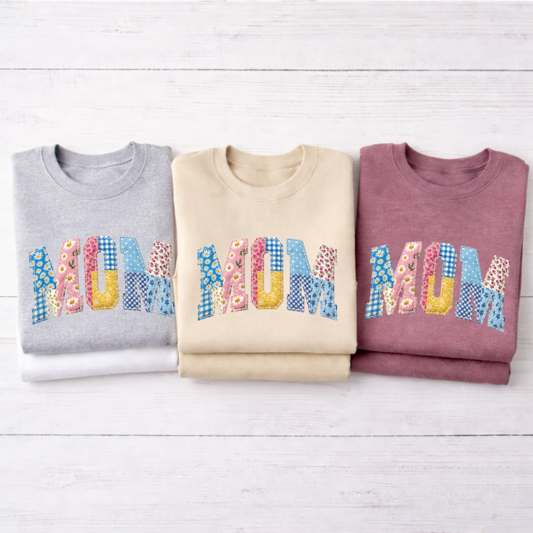 MOM Faux Patchwork Tees/Crewnecks/Hoodies (Version 2)