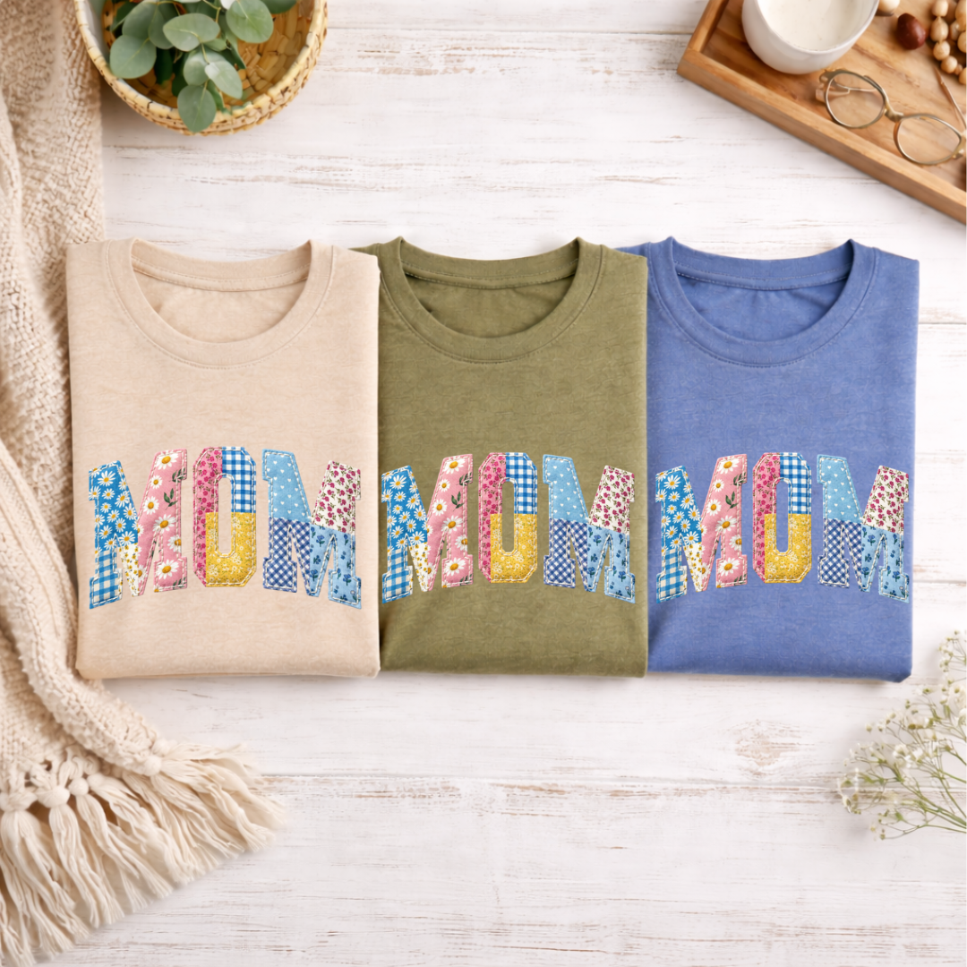 MOM Faux Patchwork Tees/Crewnecks/Hoodies (Version 2)