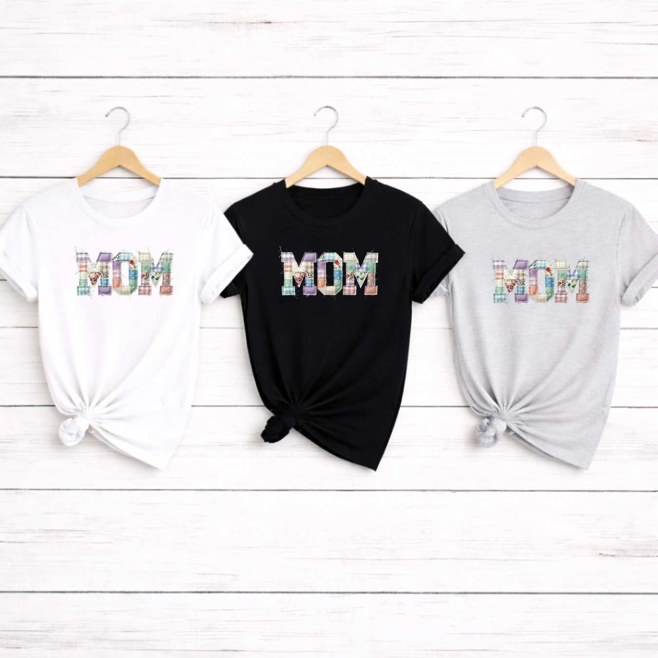 MOM Faux Patchwork Tees/Crewnecks/Hoodies