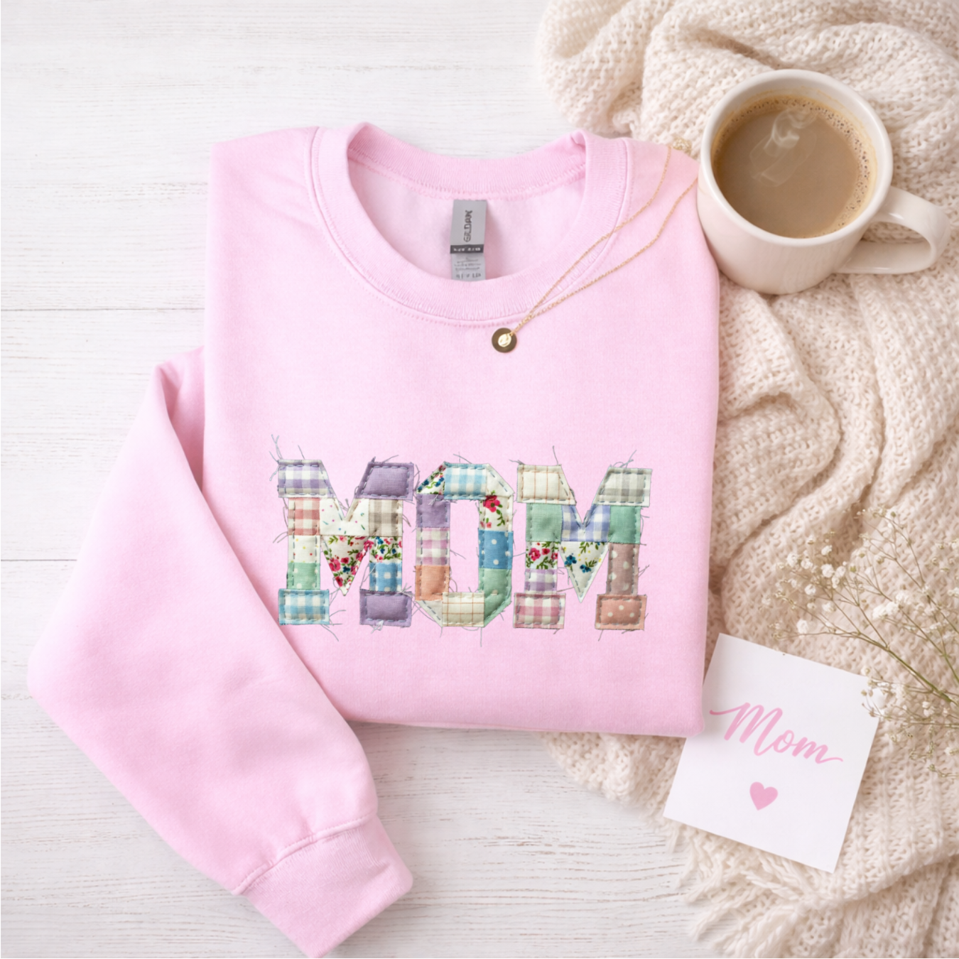 MOM Faux Patchwork Tees/Crewnecks/Hoodies