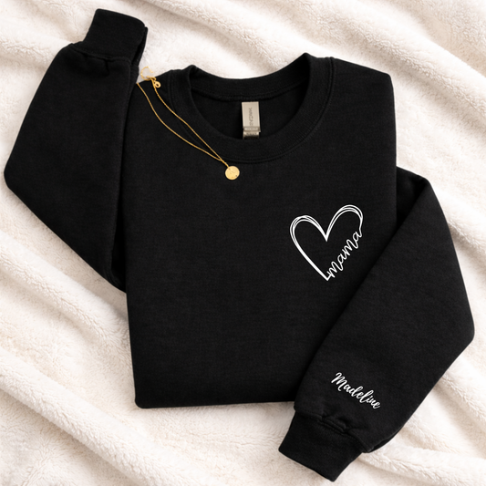 Heart + Names Personalized Crewnecks