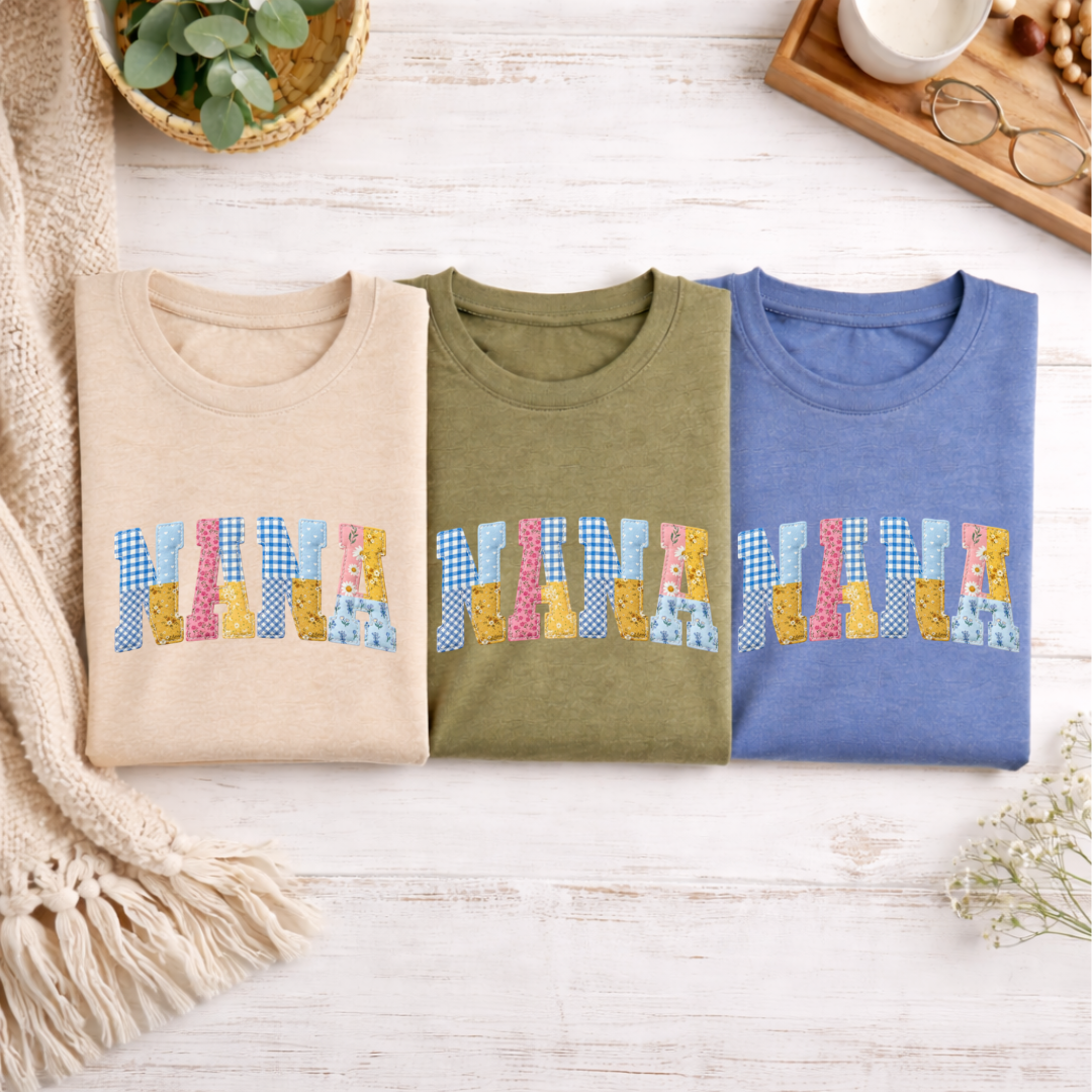 NANA Faux Patchwork Tees/Crewnecks/Hoodies