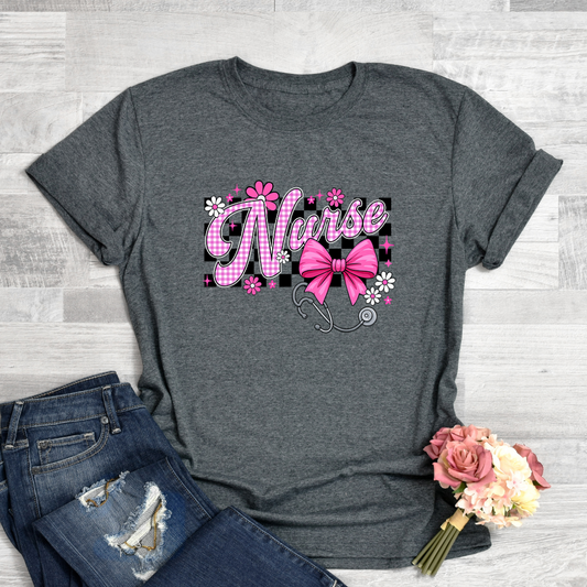 NURSE Checkered Softstyle Tees