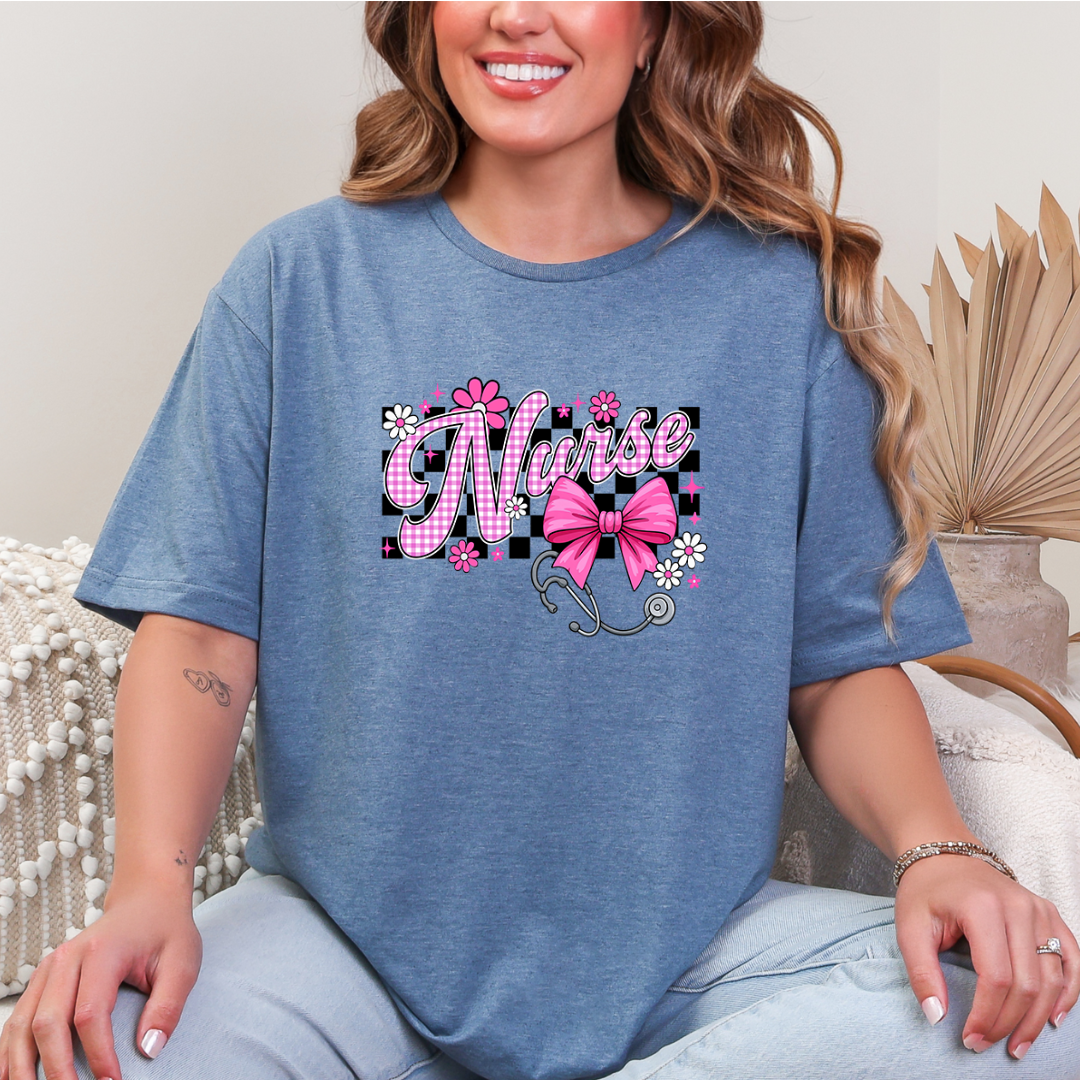 NURSE Checkered Softstyle Tees
