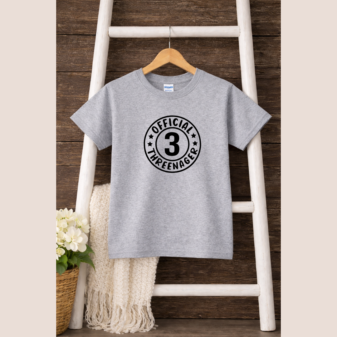 Three Nager Birthday Kids Tees
