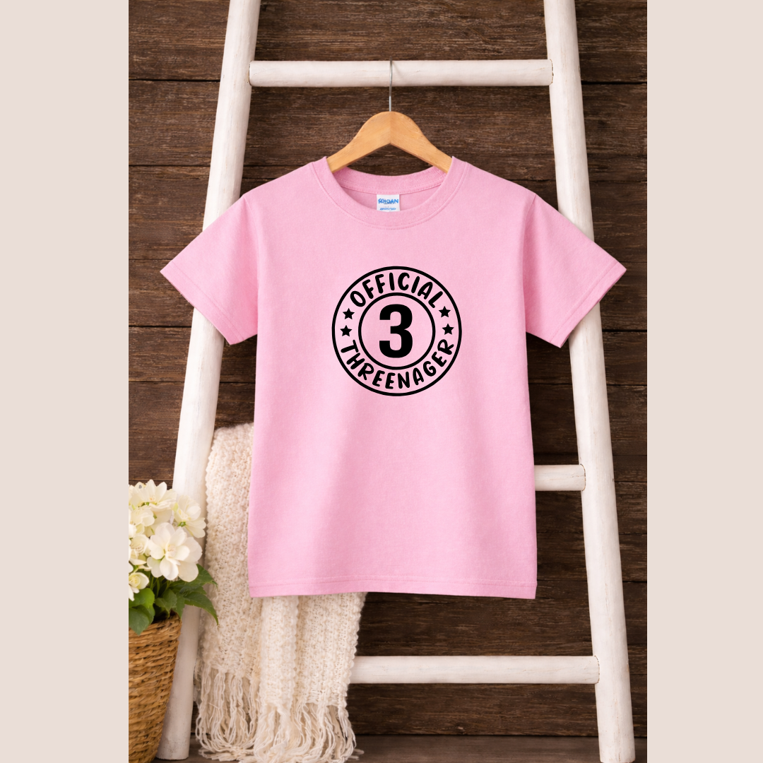 Three Nager Birthday Kids Tees