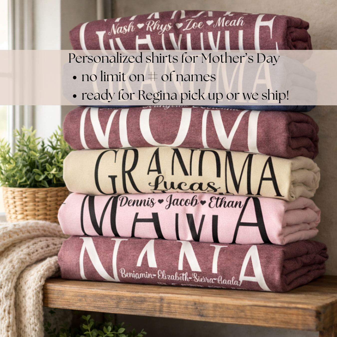 Mom - Grandma - Nana - Etc. Personalized Name Crewnecks