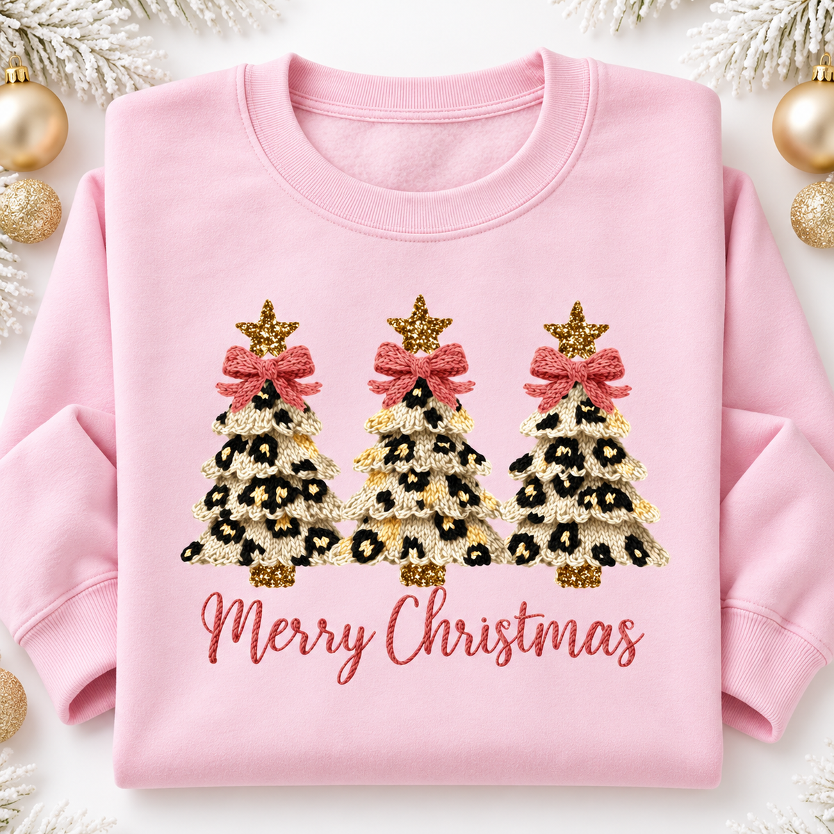 Leopard Print Trees Merry Christmas