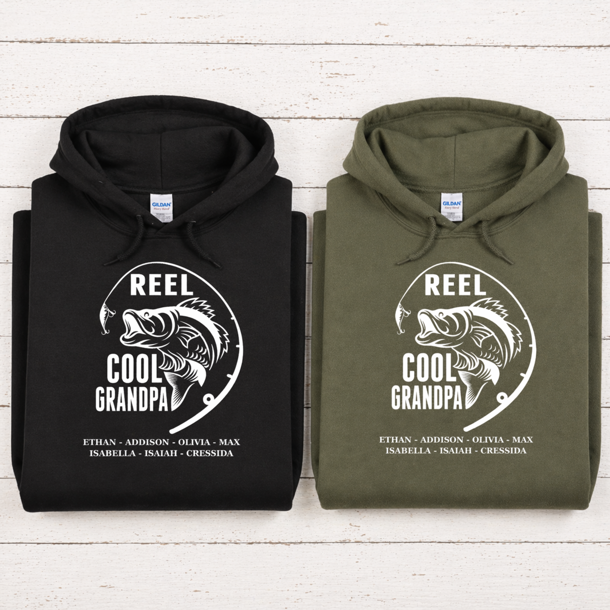 Reel Cool Dad/Grandpa/Papa, Etc.  Personalized Tees/Crewnecks/Hoodies