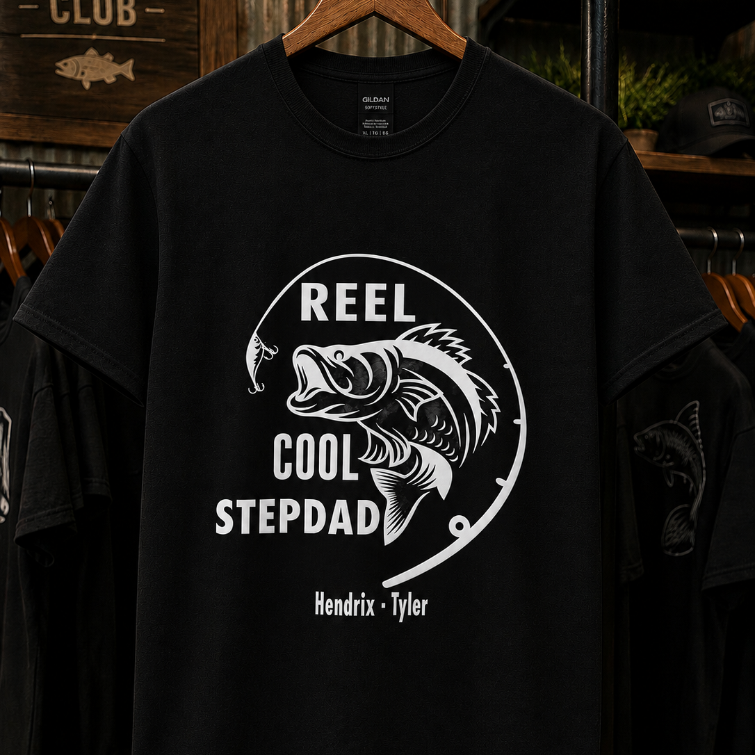 Reel Cool Dad/Grandpa/Papa, Etc.  Personalized Tees/Crewnecks/Hoodies