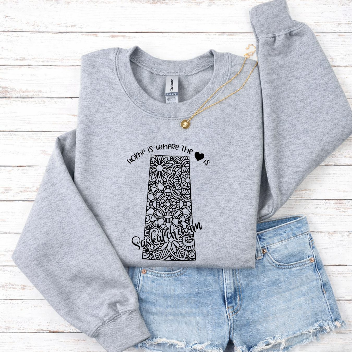 Home Is Where The Heart Is Saskatchewan Tees/Crewnecks/Hoodies