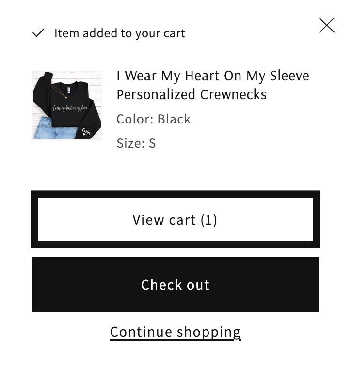 I Wear My Heart On My Sleeve Personalized Crewnecks