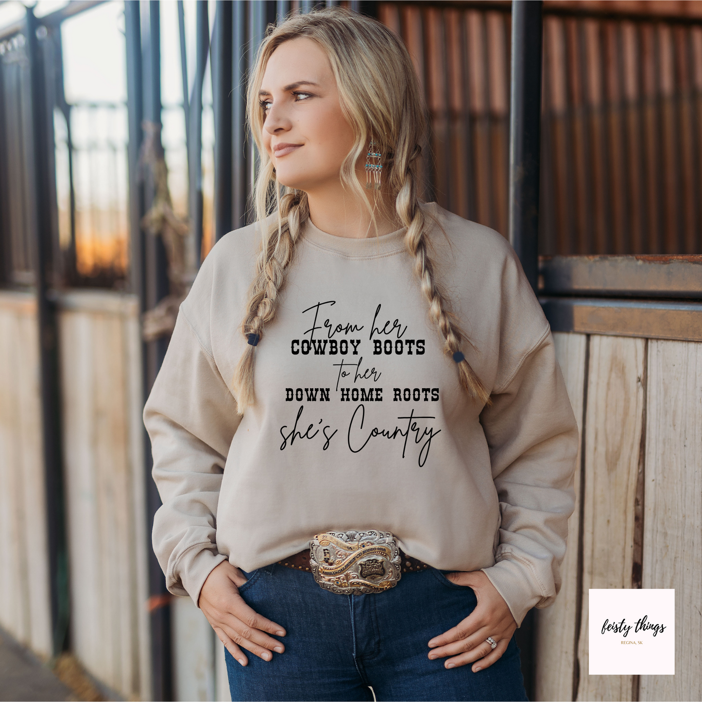 She's Country Crewneck Sweatshirts