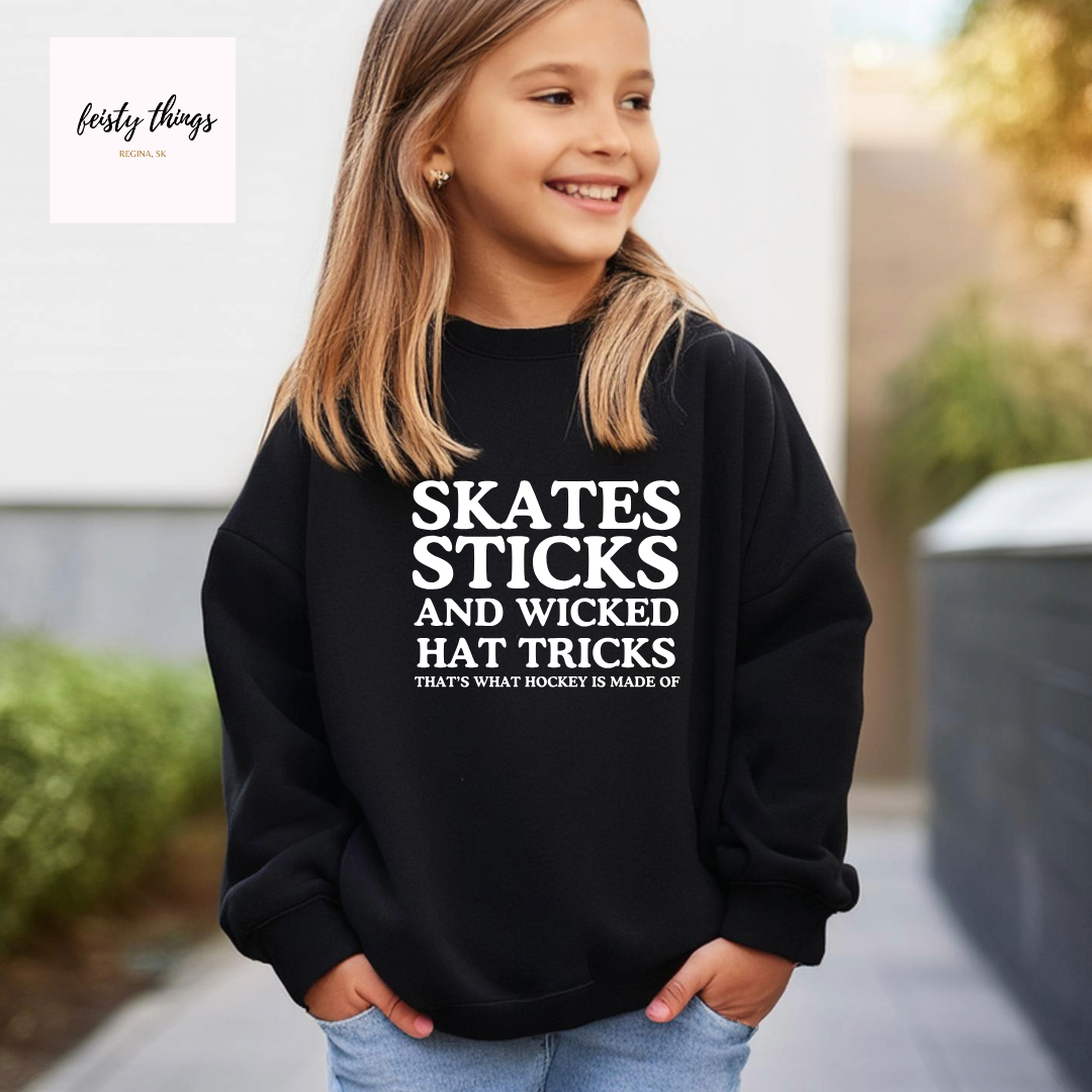 Skates Sticks Kids Tees/Crewnecks/Hoodies