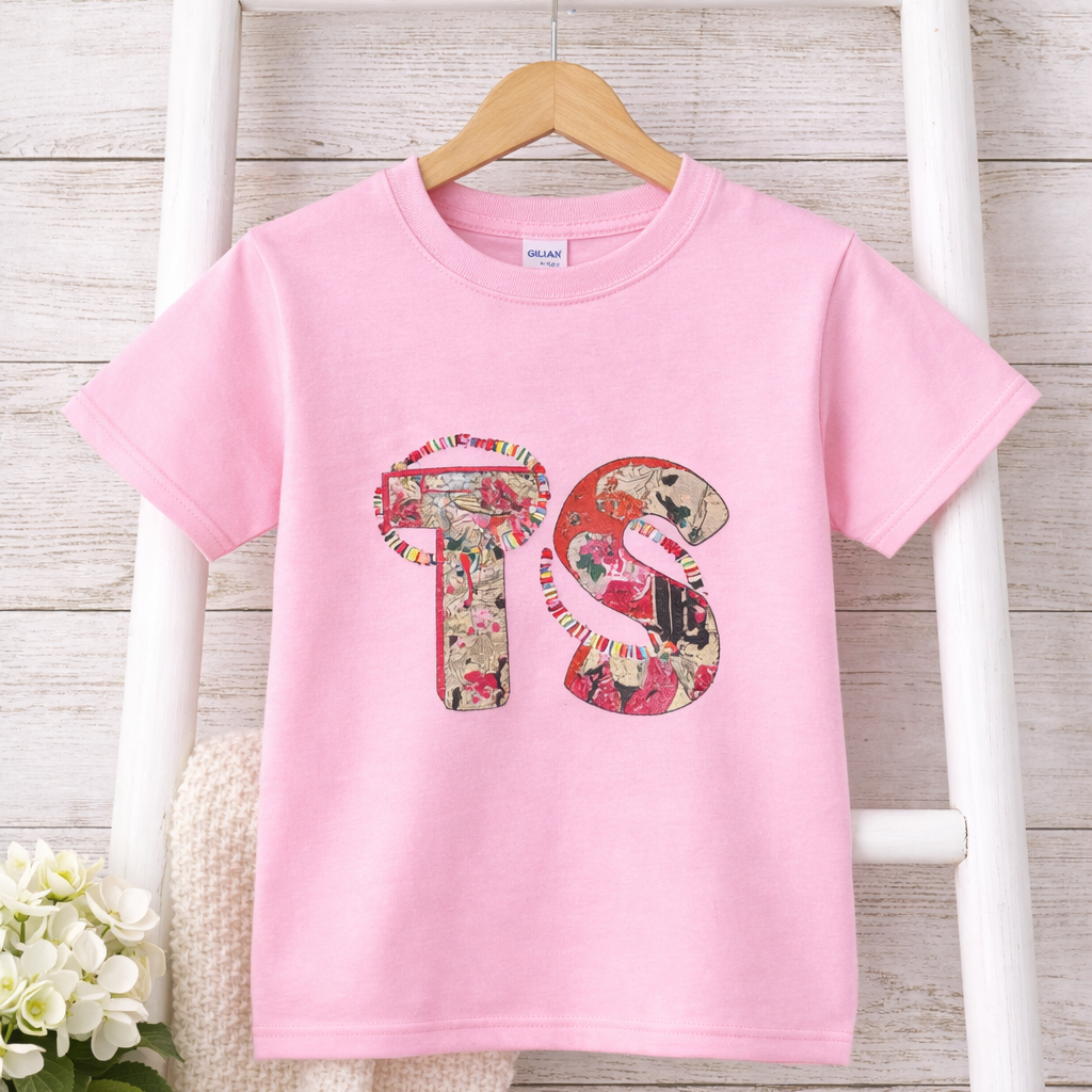 TS Taylor Swift Floral Initials Kids Tees