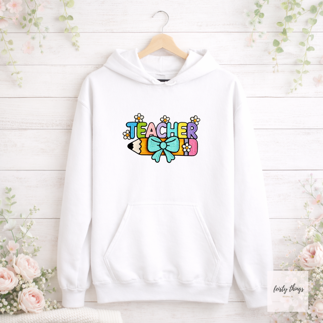 Teacher Faux Crochet Tees/Crewnecks/Hoodies