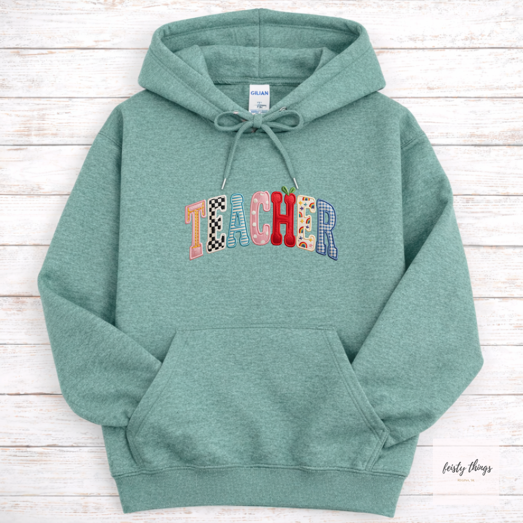 Teacher Faux Embroidery Tees/Crewnecks/Hoodies