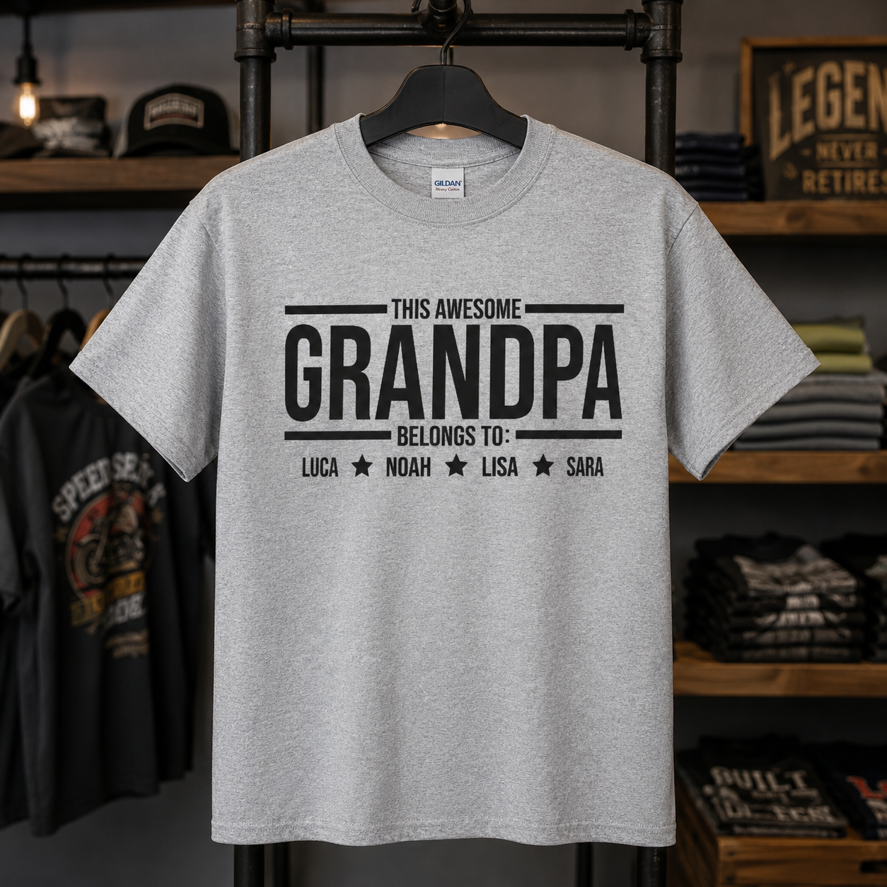 This Awesome Grandpa/Dad/Papa Belongs To Personalized Tees/Crewnecks/Hoodies