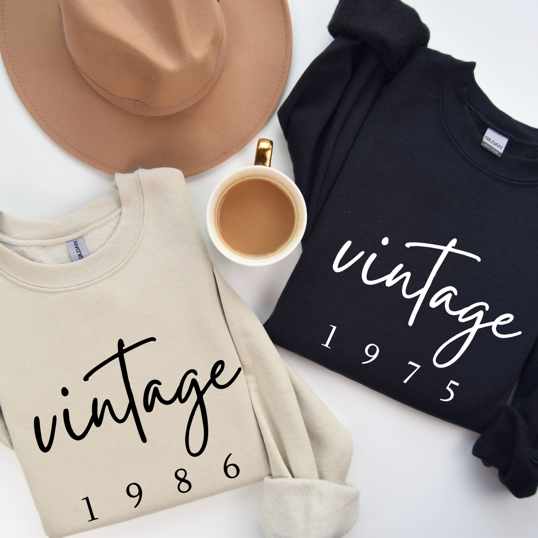 Vintage (Custom Birth Year) Crewnecks