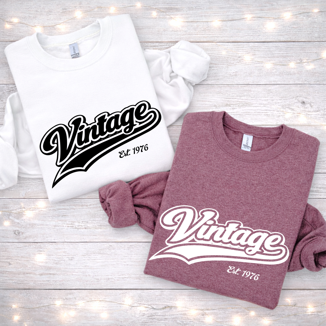 Vintage Est 1976 Tees/Crewnecks/Hoodies