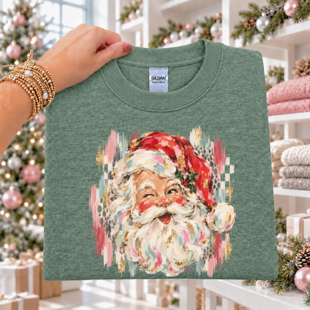 Vintage Santa – Colourful Brushstroke