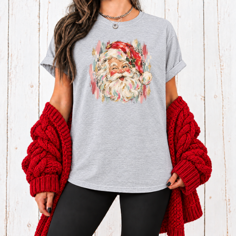 Vintage Santa – Colourful Brushstroke