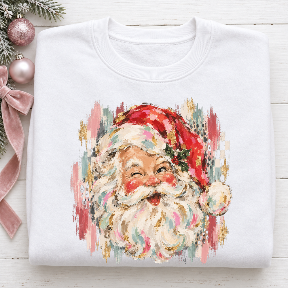 Vintage Santa – Colourful Brushstroke