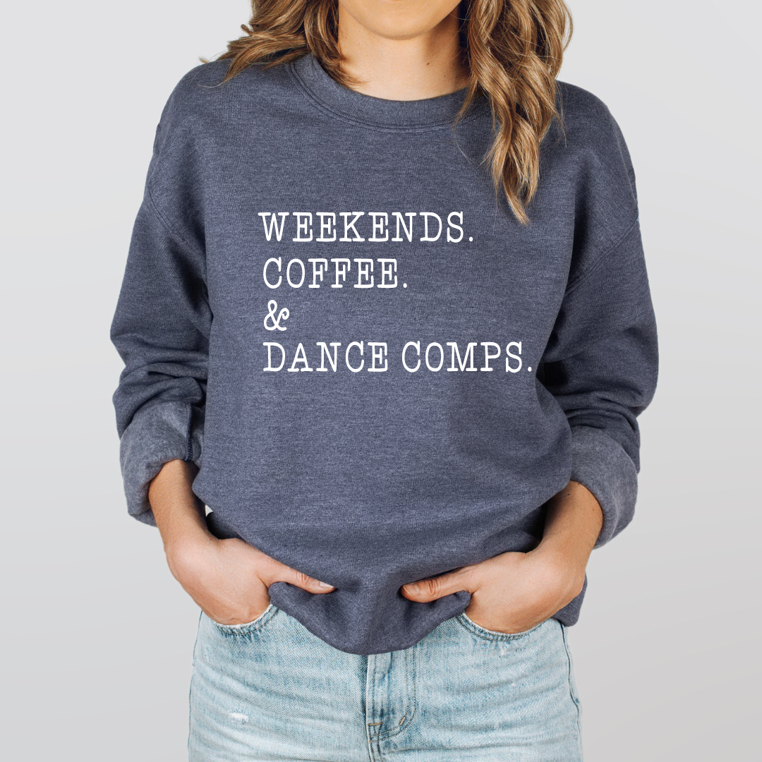 Weekends Coffee And Dance Comps Navy Crewnecks