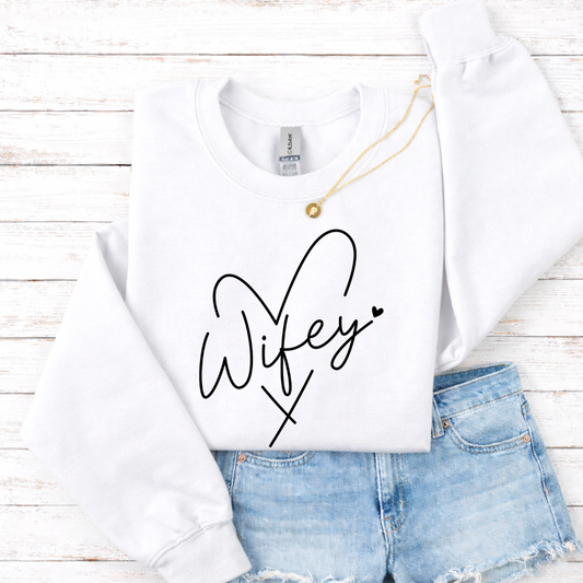 Wifey Heart Tees/Crewnecks