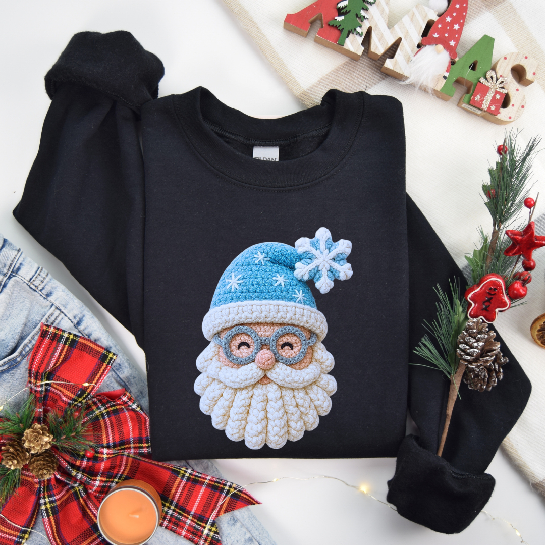 Yarn Blue Santa Crewnecks