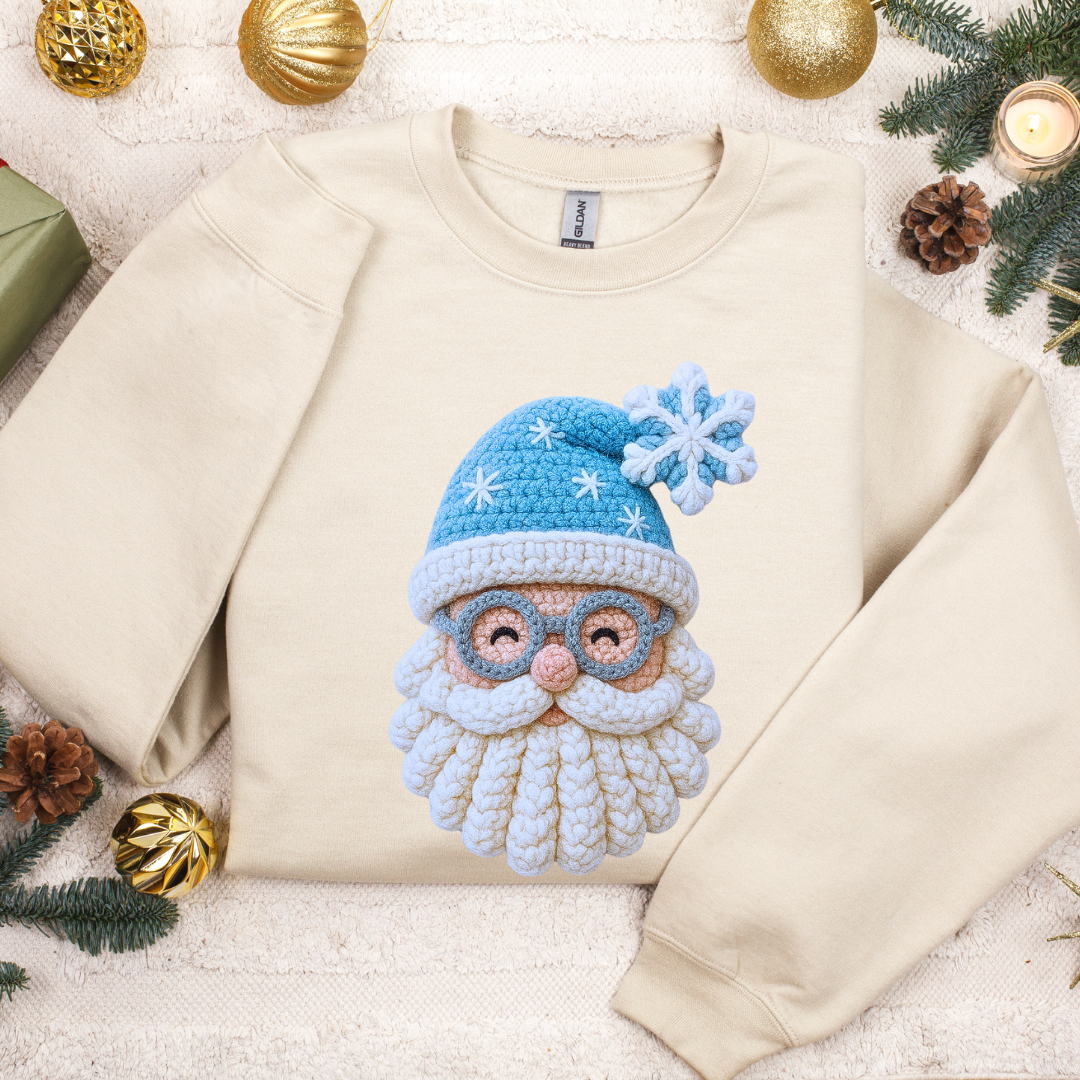 Yarn Blue Santa Crewnecks