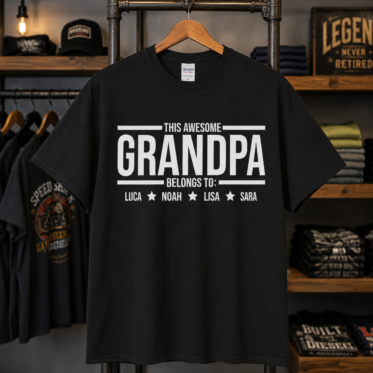 This Awesome Grandpa/Dad/Papa Belongs To Personalized Tees/Crewnecks/Hoodies