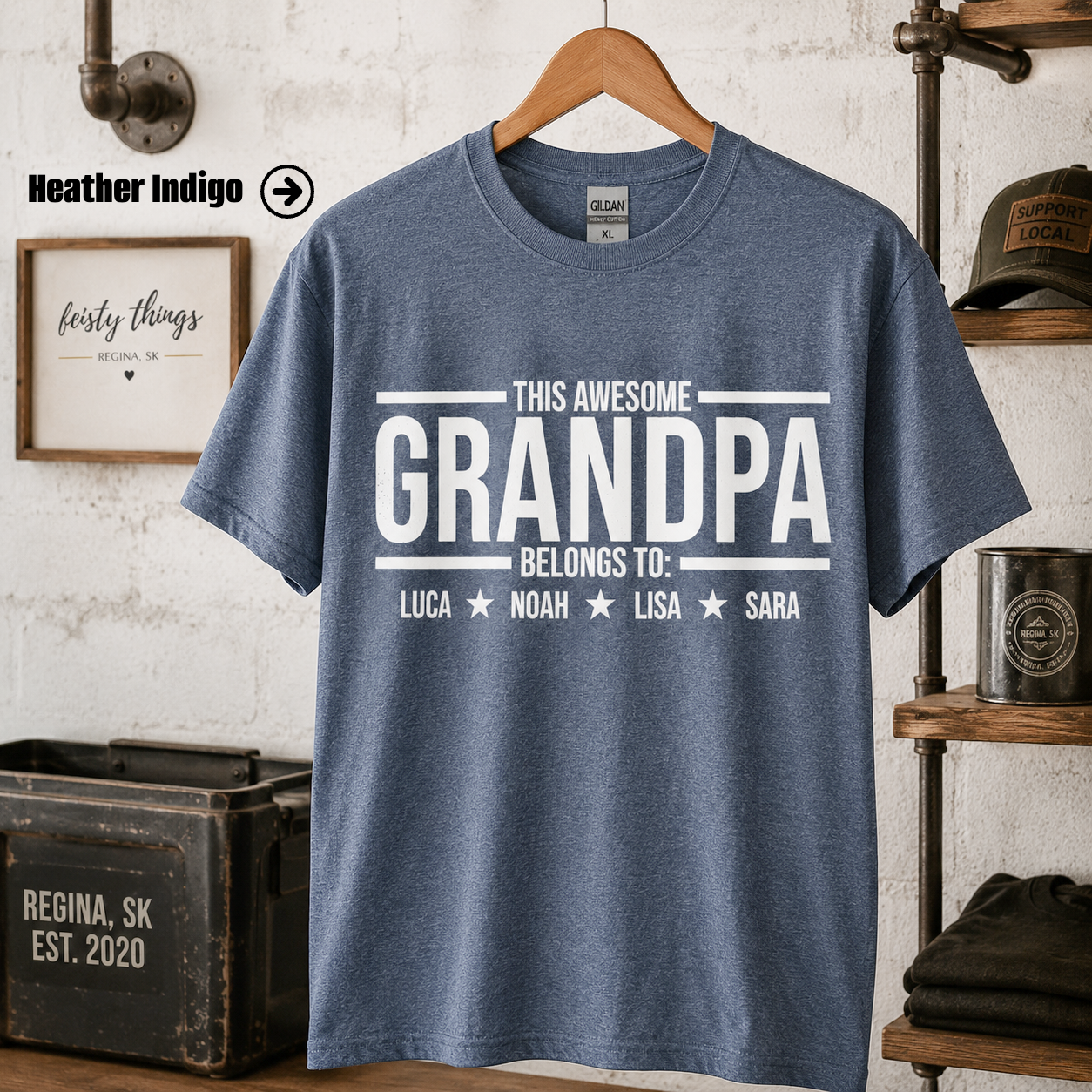 This Awesome Grandpa/Dad/Papa Belongs To Personalized Tees/Crewnecks/Hoodies
