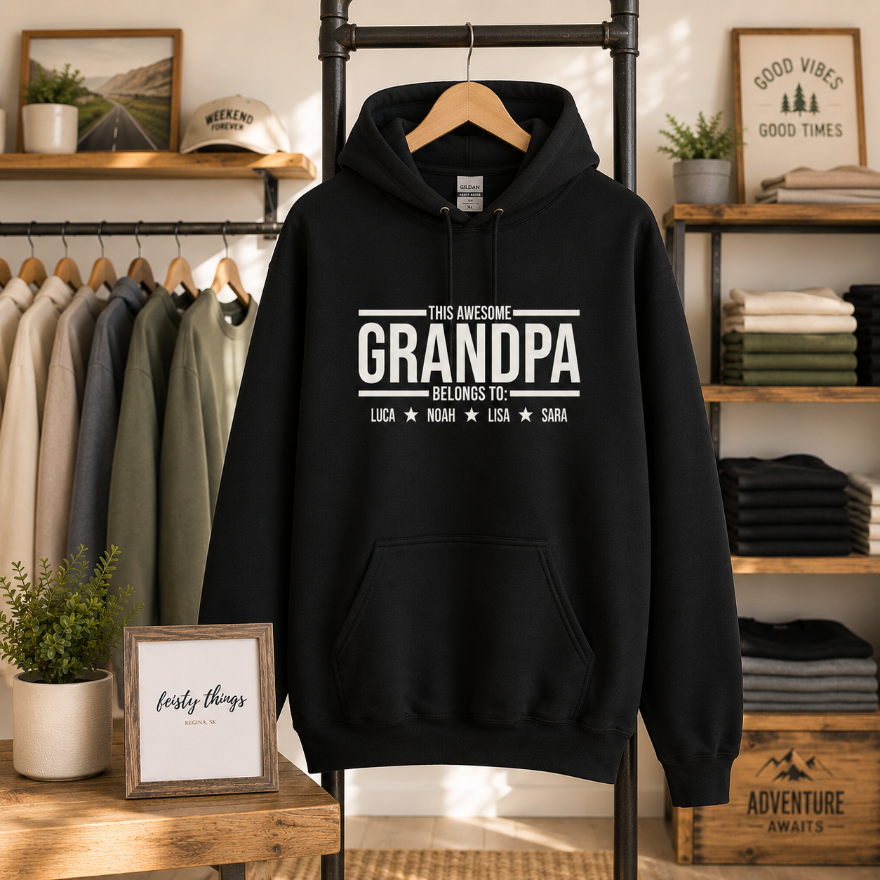 This Awesome Grandpa/Dad/Papa Belongs To Personalized Tees/Crewnecks/Hoodies