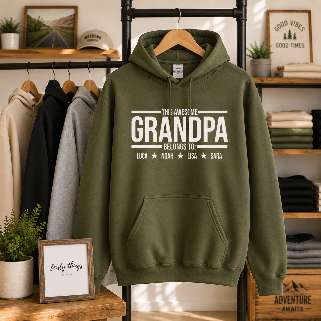 This Awesome Grandpa/Dad/Papa Belongs To Personalized Tees/Crewnecks/Hoodies