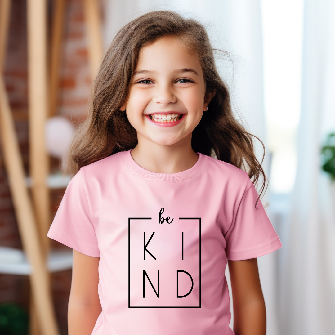 Be Kind Square Youth Pink Tees