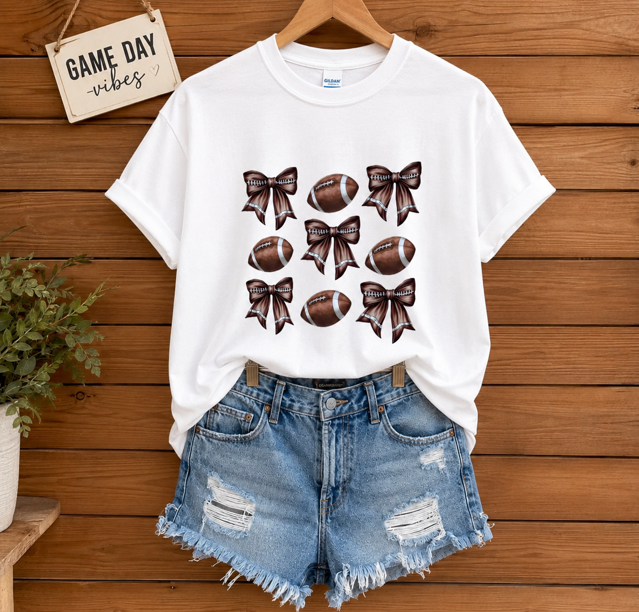 Footballs and Bows Tees