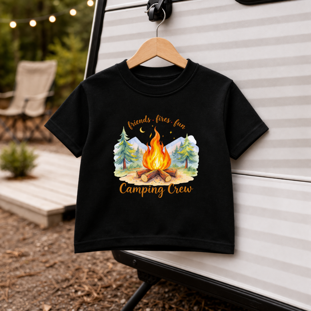Friends Fires Fun Camping Crew Kids Tees/Crewnecks