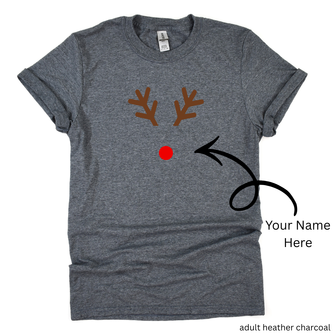 Reindeer Custom Name Family Tees