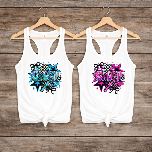 Cheer White Racerback Tanks