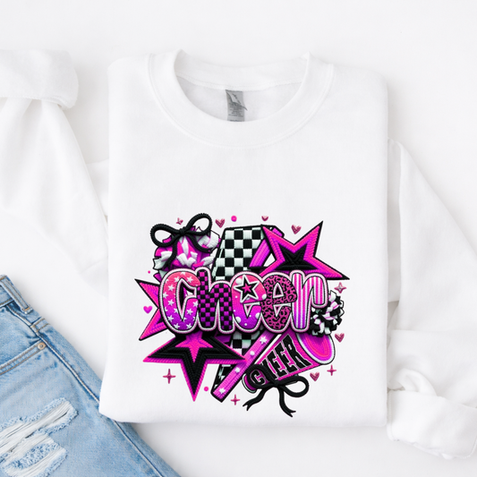Cheer (Hot Pink Design) Tees/Crewnecks Kids + Adults