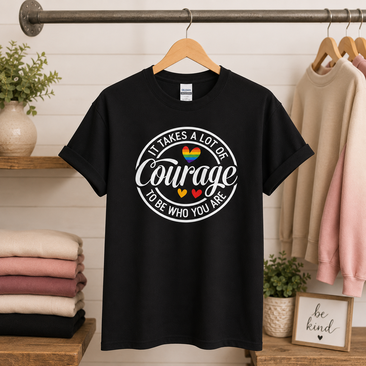It Takes a Lot of Courage Black Tees