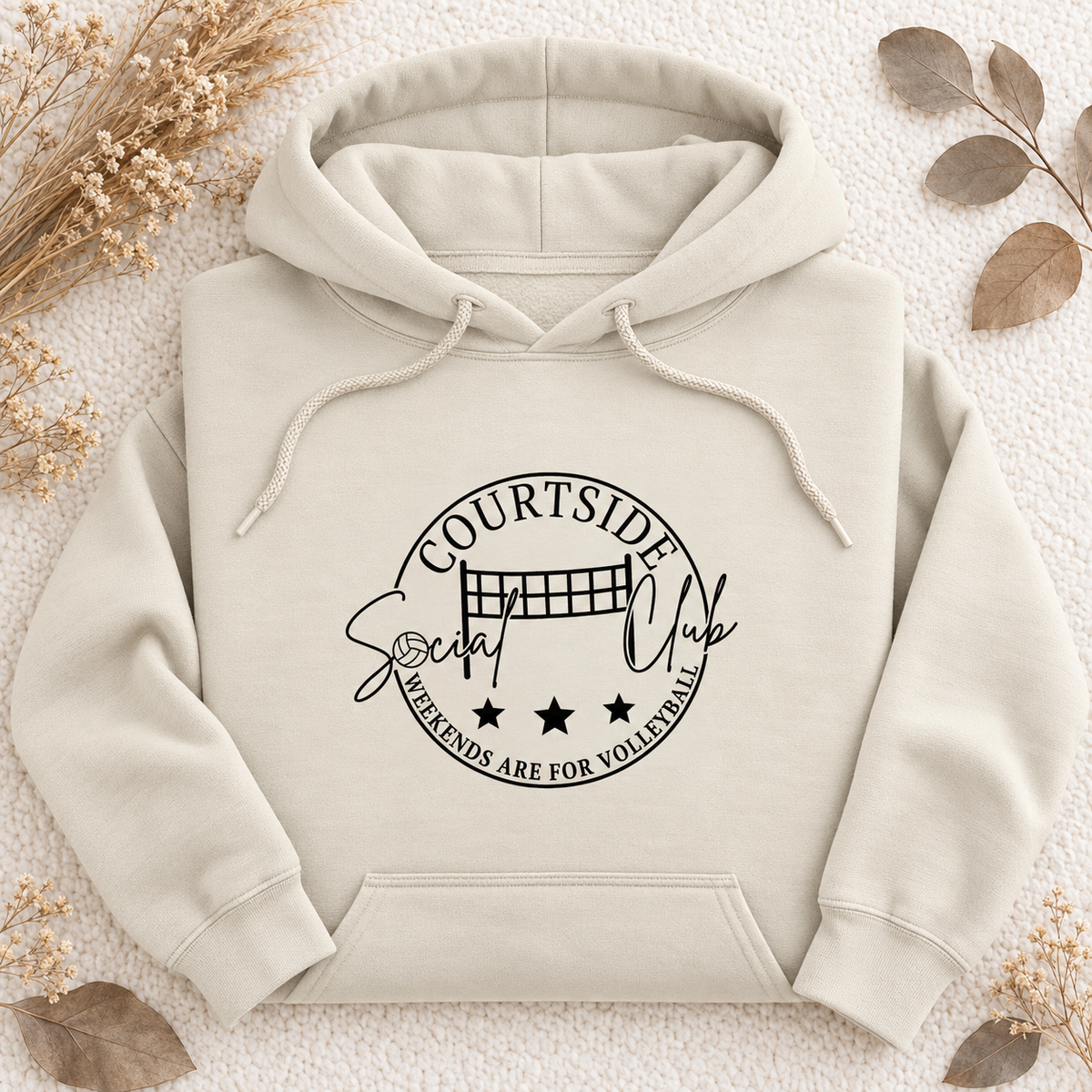 Volleyball Court Side Social Club Hoodies