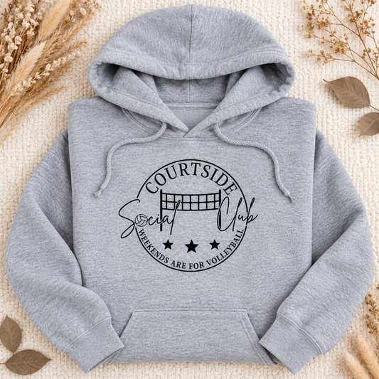Volleyball Court Side Social Club Hoodies