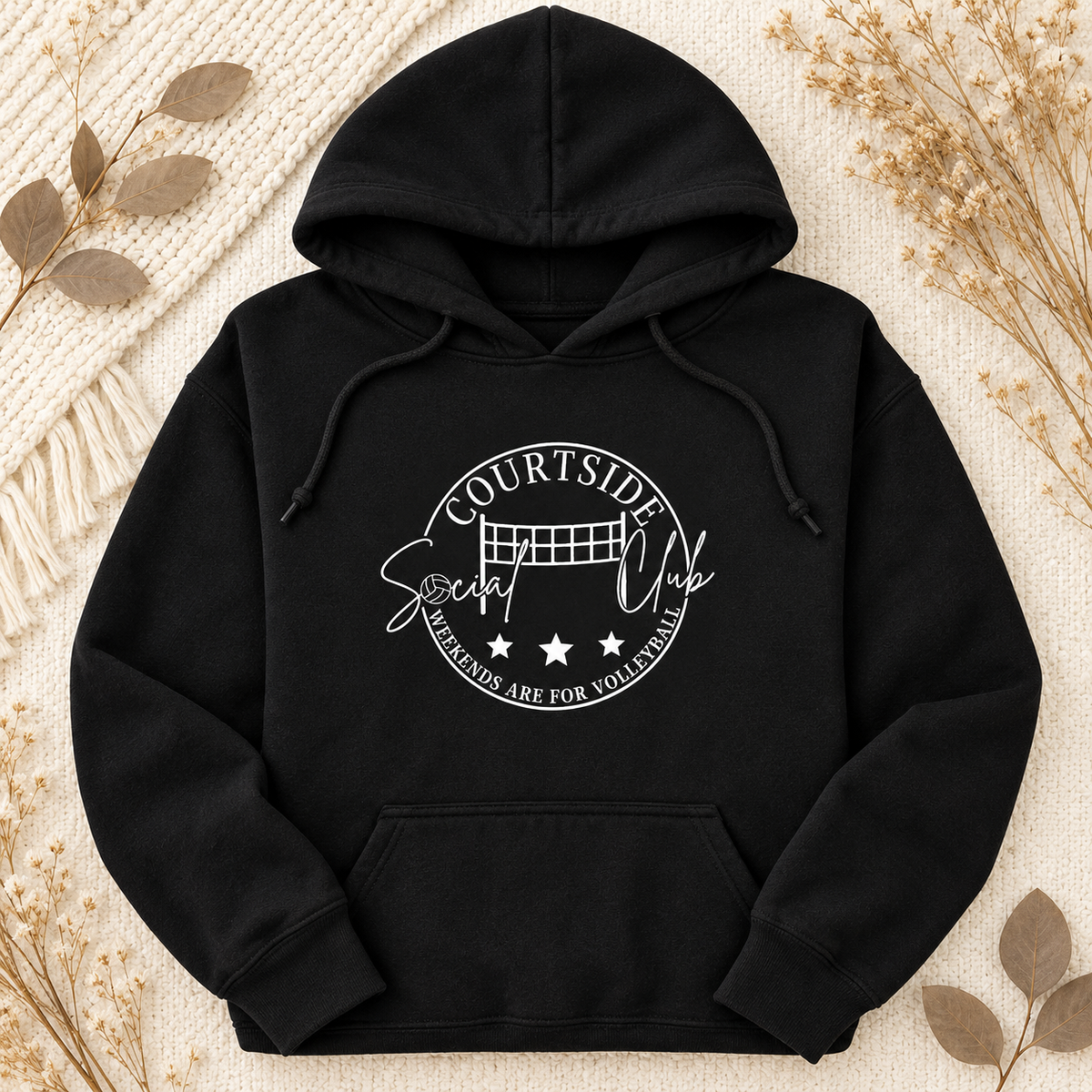 Volleyball Court Side Social Club Hoodies