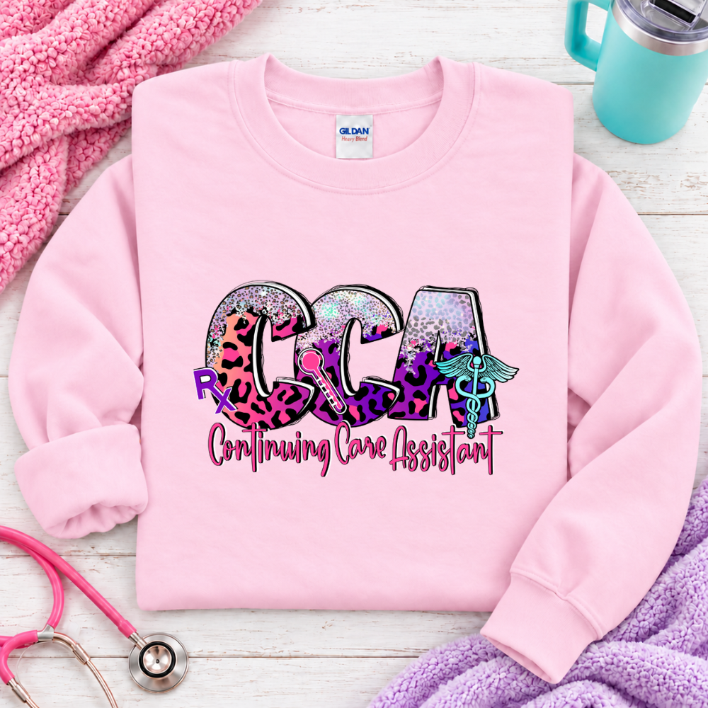 CCA Continuing Care Assistant pink/purple