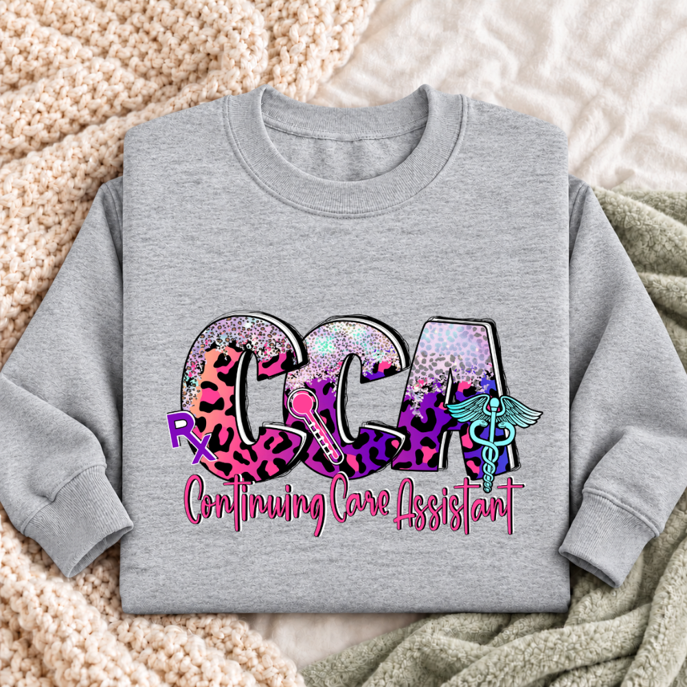 CCA Continuing Care Assistant pink/purple