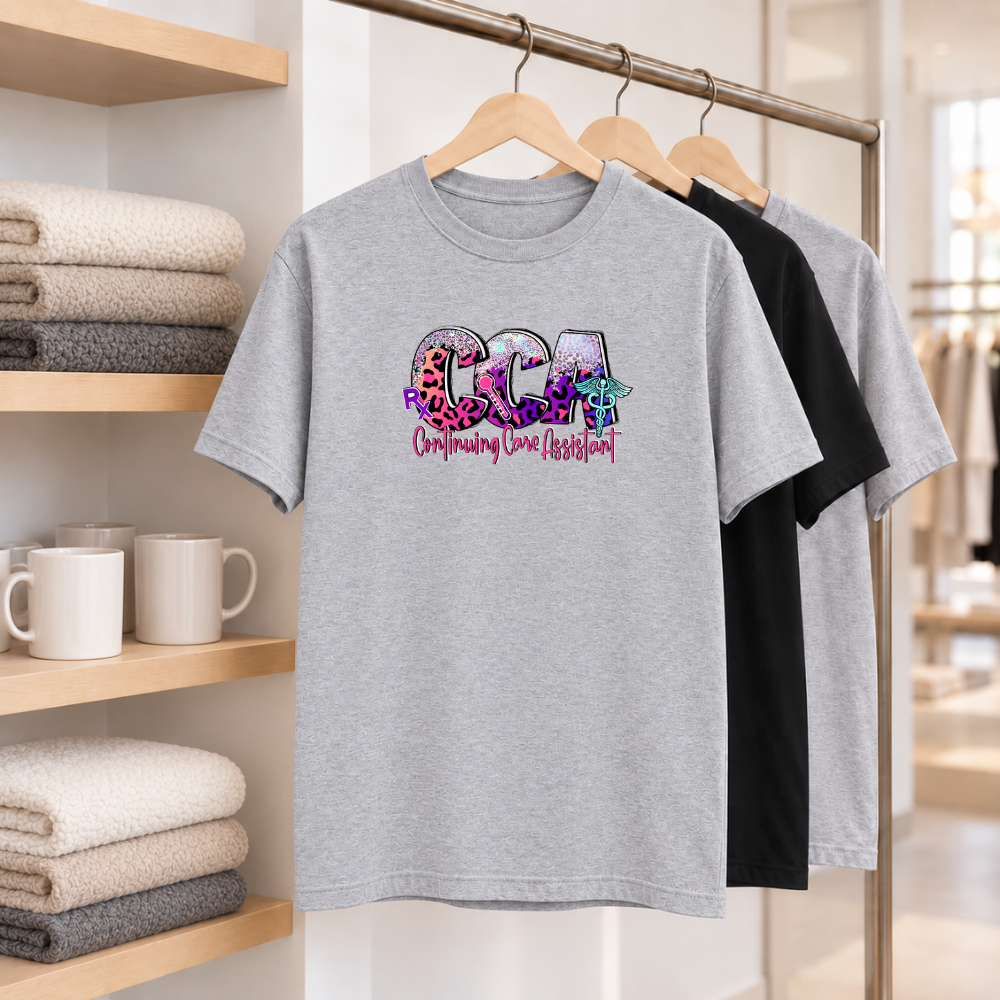 CCA Continuing Care Assistant pink/purple
