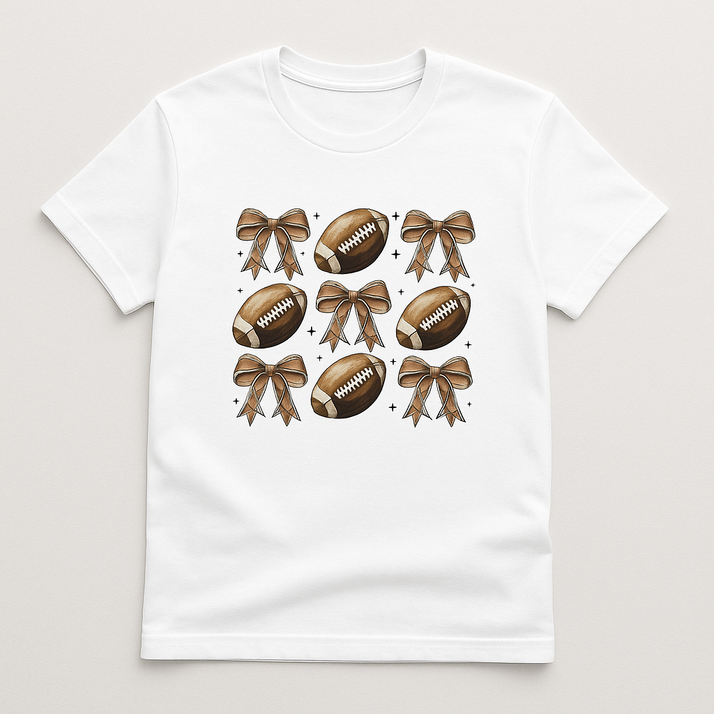 Footballs and Bows Tees